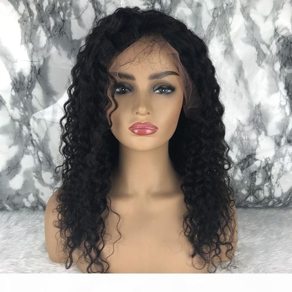 

water wave wig brazilian remy lace front human hair wigs for women bleached knots pre plucked lace front wig 13x4, Black;brown