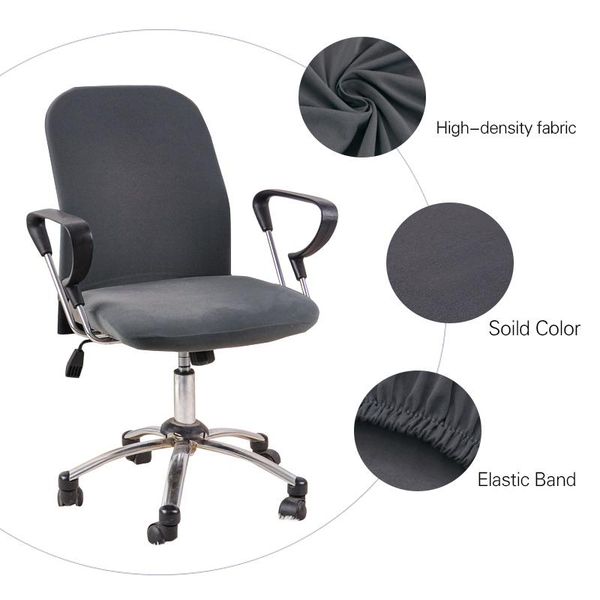 

chair covers 2 pieces set office cover spandex computer seat protector para sillas stretch case removable and washable