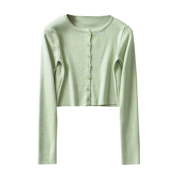 

2021 new kintted autumn casual short cardigan sweater fashion long sleeve thin coat knitwear jumper women fp9u, White;black