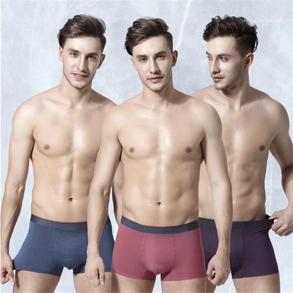 

boxers breathable solid color underpants fashion slim fit panelled male clothes 2020 luxury mens designer underwears, Black;white