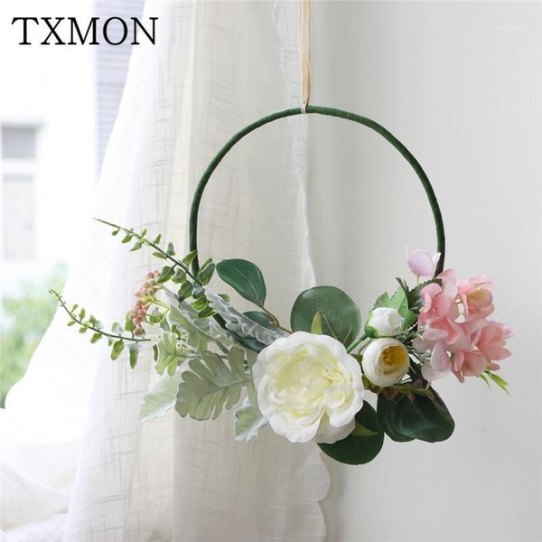 

rose artificial wreath hanging door decoration wall decoration wall hanging dining living room princess room wedding garland1