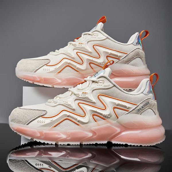 

fashion stability gym man chunky sneakers high light elastic breathable men's sports shoes