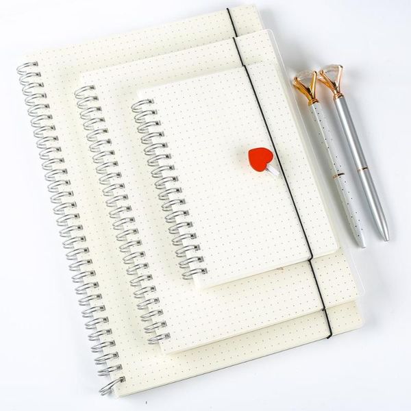 

notepads korean spiral notebook grid block lined dotted planner office diary accessory agenda journal b4 a5 a6 notepad sketchbook drawing, Purple;pink