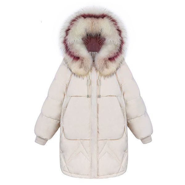

2021 new coat parkas mujer winter women fur collar hooded parka veste femme cotton streetwear padded jacket 5bfs, Black