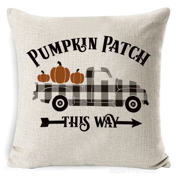 

halloween pumpkin sofa throw pillowcase printed cover plaid pillow case pillowslip for car office home decor owd2110