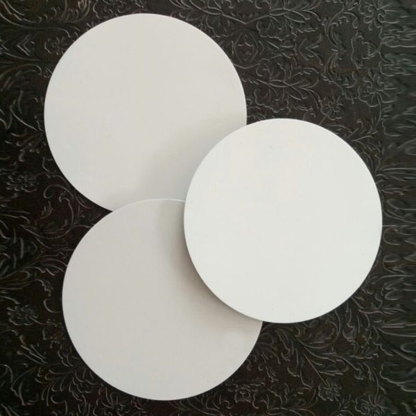 

white sublimation blank aluminum shee pendant creative christmas ornaments heat transfer printing diy ornament round christmas decorations