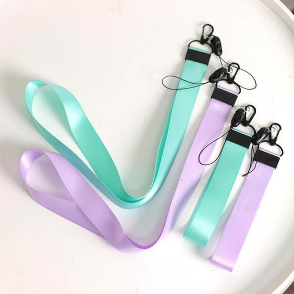 

women pure color keychain summer ribbon band bag car keyring charms short and long ribbons for phone case key chain, Silver