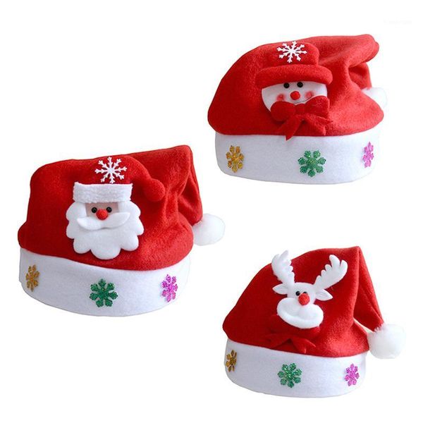 

1pc 2020 christmas hats adults kids costume santa claus snowman reindeer festival party hat ornament for children new year gifts1