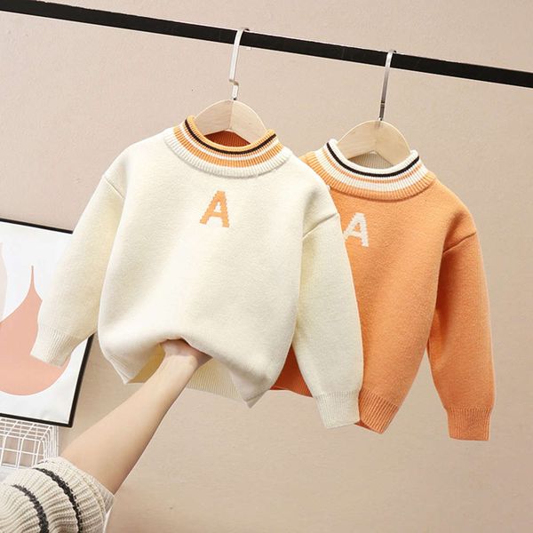 

winter autumn and 2020 new boys' sweater children's t-shirt round neck solid color one-piece veet base coat for boys, Blue