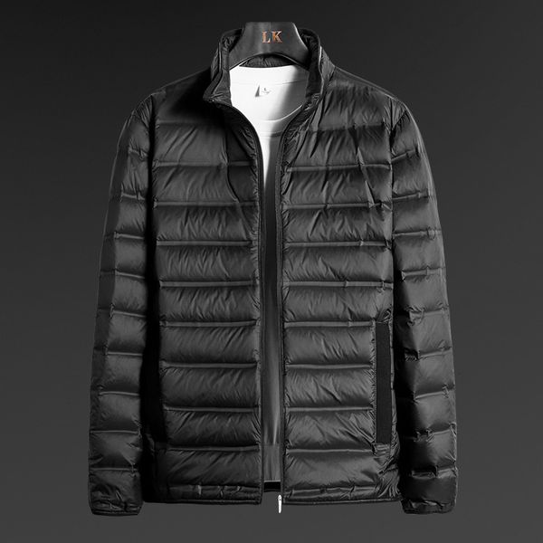 

add in autumn and winter 2020 plus size men's light vertical collar down jacket large fat man's coat, Black;brown