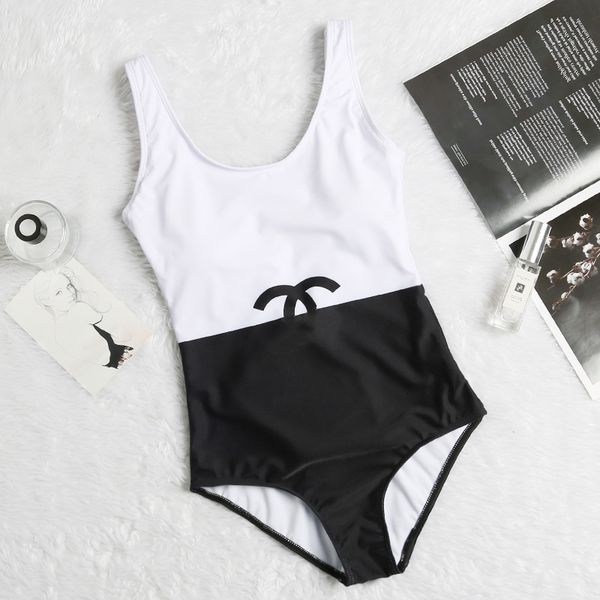 

2020 fashion c letter print women triangle one piece holiday swimsuit