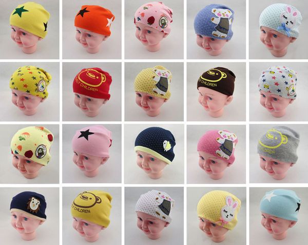 

Baby Caps Infant Winter Spring Cotton Knit Cap Hat Mixed Designs, Random mixed