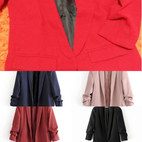 

jacket women elegant 5 color outerwear pocket office casual fashion jacketx1016, Black;brown