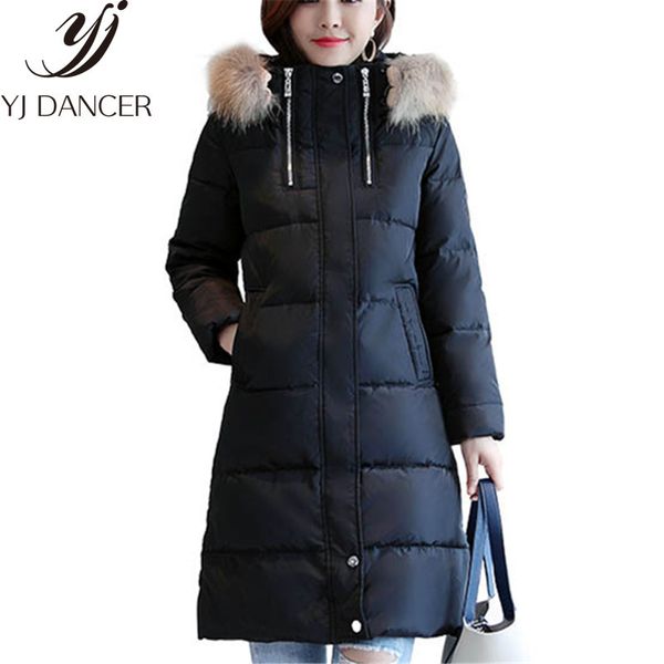 

monclair winter women long down jackets raccoon fur collar loose high-quality casual ladies coat thicken warm female parka css353, Black