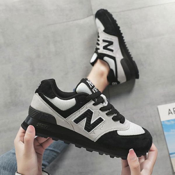 

girls women breathable tennis sneakers fashion genuine leather sneakers men shoes casual shoes comfortable brand q1214, Black;red