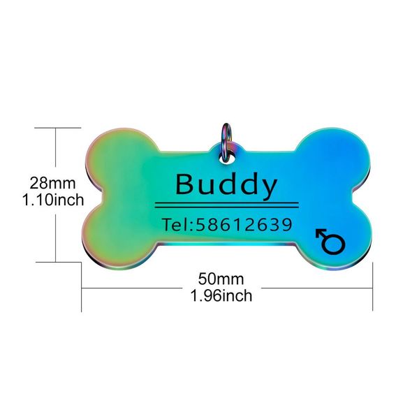 

personalized pet id tags engraved pet id name number for cat puppy dog collar tag pendant keyring rainbow bone pet accessories q wmtgvt