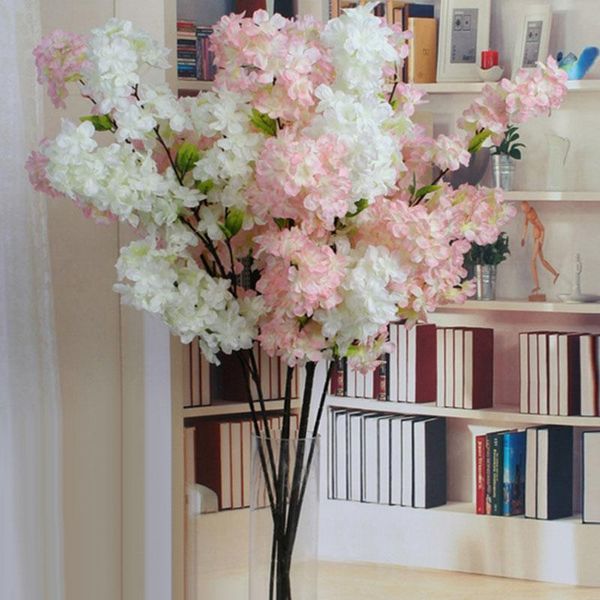 

100cm artificial plants fake flowers plastic silk cherry blossom branches silk flowers for wedding home decoration
