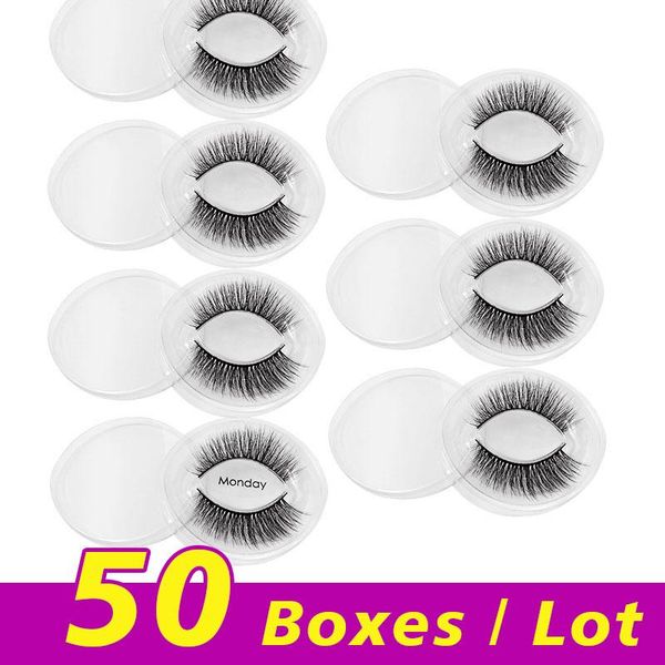

false eyelashes 50 boxes/lot 7 pairs 3d mink dramatic wispies fluffy thick cross eye lashes wimpern cils reusable wispy eyelash