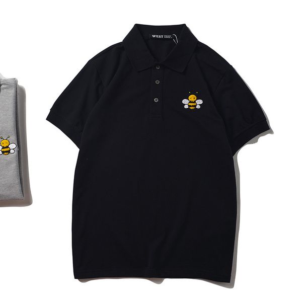 

2021 new men high classic embroidery bee luxury fashion casual polo shirts shirt skateboard cotton polos tee s-2xl #n294 llhc, White;black