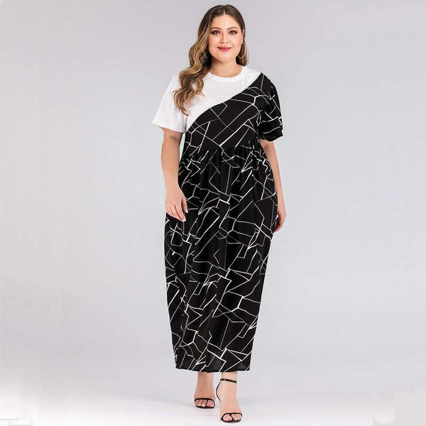 

2019 printed women's contrast ruffle oversize, Black;gray