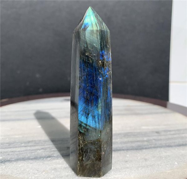 

natural labradorite stone wand blue moon stone crystal point crystal wand rock healing crystal gift poli bbyvkr packing2010