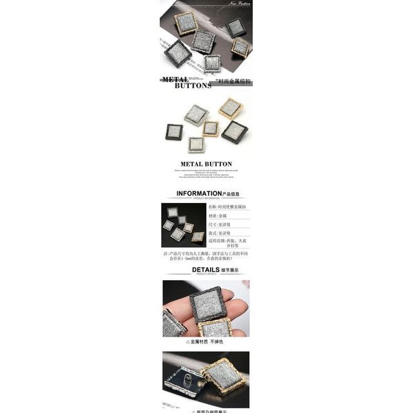 

gold square metal buttons for clothing silver shiny silk decorative button on clothes needlework sew women dress 25mm 3 bbynik, Blike;white