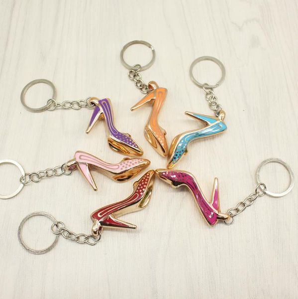 

ring acrylic high-heeled shoes keychain, simulation pendant key, Silver