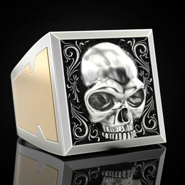 

longrui jewelry ghost skull pattern ring, Silver