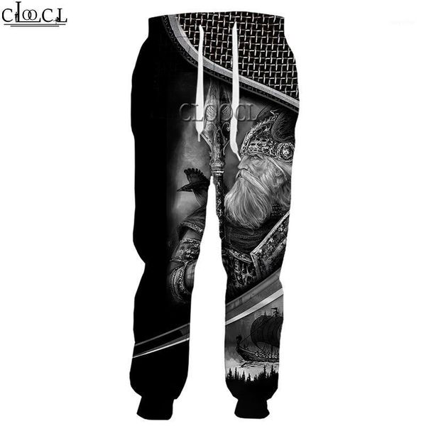 

hx hip hop viking tattoo 3d print men women autumn funny casual trousers streetwear sweatpants drop shipping1, Black