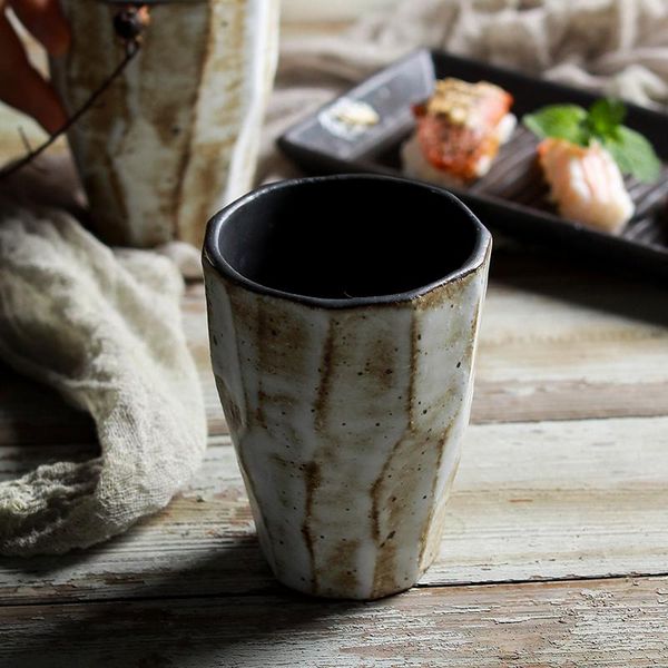 

chansshova ретро стиль керамики 220 мл случайные распылительные глазури грубая личность чашка кофе чашка молока кружка чайный набор китай ке