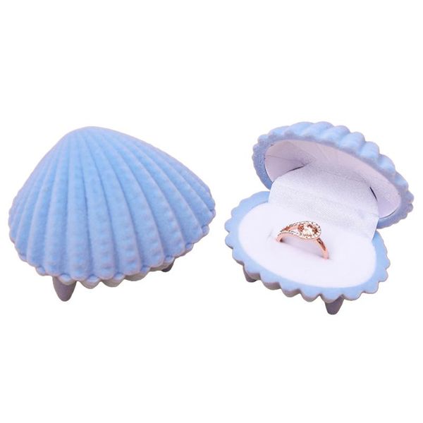 

creative ring box romantic elegant sea shell shape ring case earring box jewelry storage jewelry display dropshipping, Pink;blue