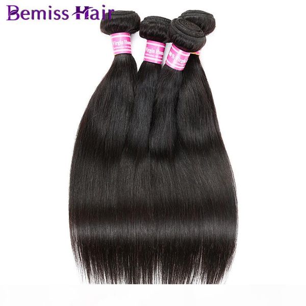 

4 bundles straight brazilian virgin human hair weaves extensions mongolian cambodian indian malaysian wet and wavy hair bundles natural, Black