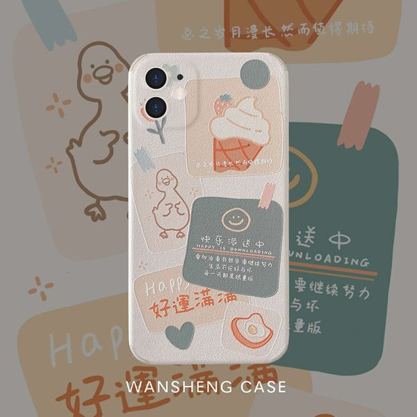 

good luck duck 12 11pro max x xs xr / se mobile phone vip 7p female 8plus silk personalized creative fall proof camera case4fre