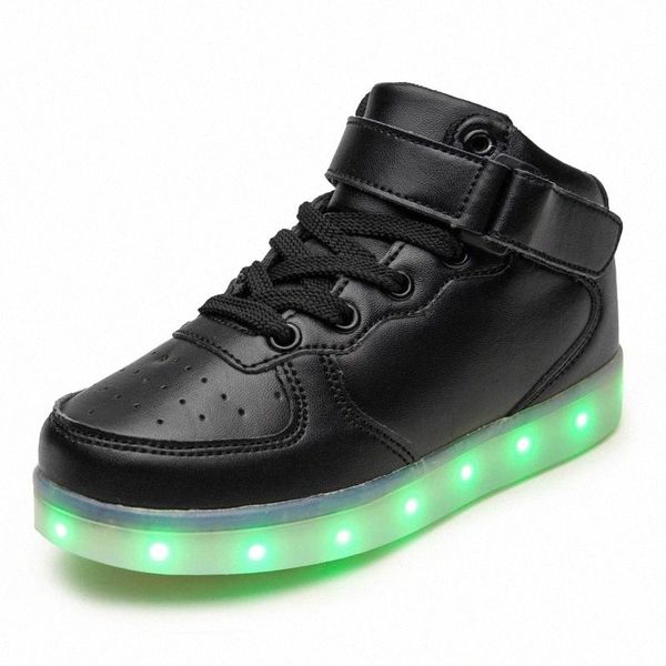 

warm like home black new 25-39 usb charger glowing sneakers led children lighting shoes boys girls illuminated luminous sneaker #5b59