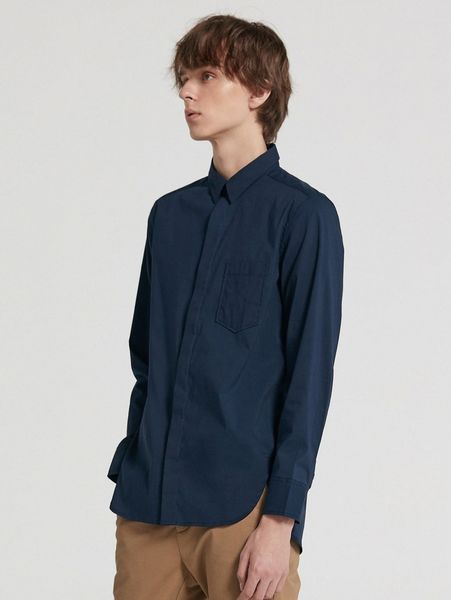 

men solid patched pocket shirt i8yp#, White;black