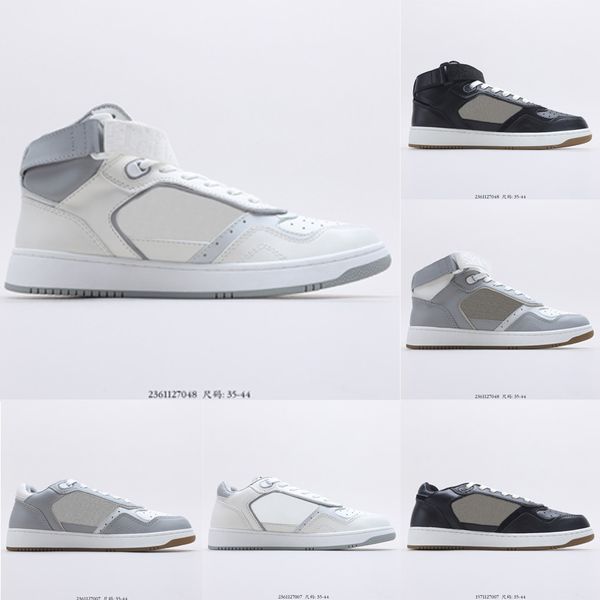 

men women designer b27 low high sneakers white and gray smooth leather white oblique galaxy printed leather casual skateboard shoes, Black