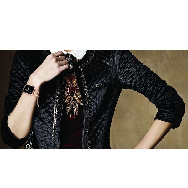 

strap for watch band 40mm/44mm iwatch band 38mm 42mm stainless steel watchband belt bracelet watch series 3 4 5 se sqclmx, Black;brown