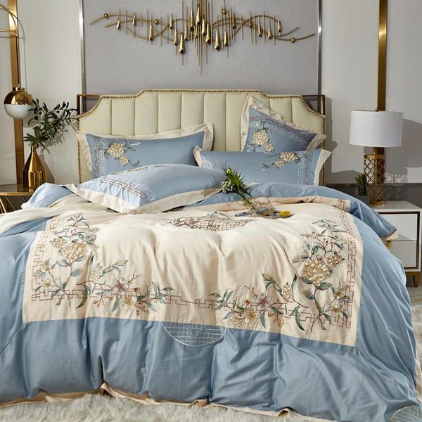 

bedding sets tutubird 100% egypt cotton embroidery set pink blue yellow egyptian bedlinen girls princess embroider bedsheet