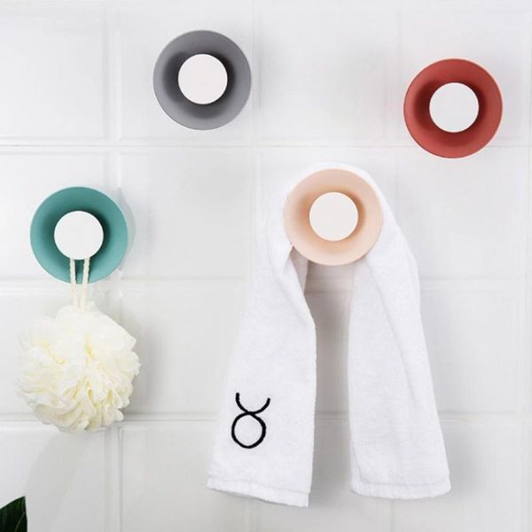 

hooks & rails cute round trumpet plastic wall decorative hanger clothes hat bag sticky hook handbag storage holder1