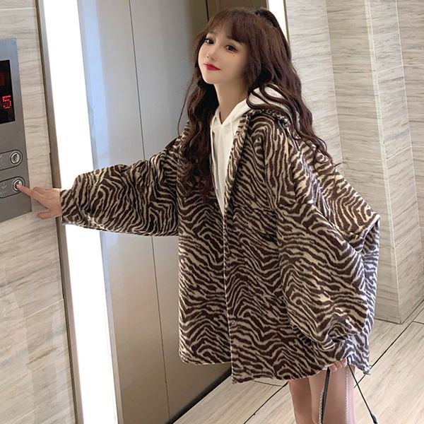 

mautumn winter 2020 new temperament medium length loose woolen coat, Black