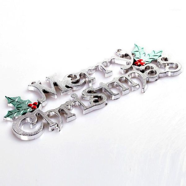 

christmas decorations 14cm tree decoration shiny merry letter card for xmas hanging ornament 2021 year decoration#251