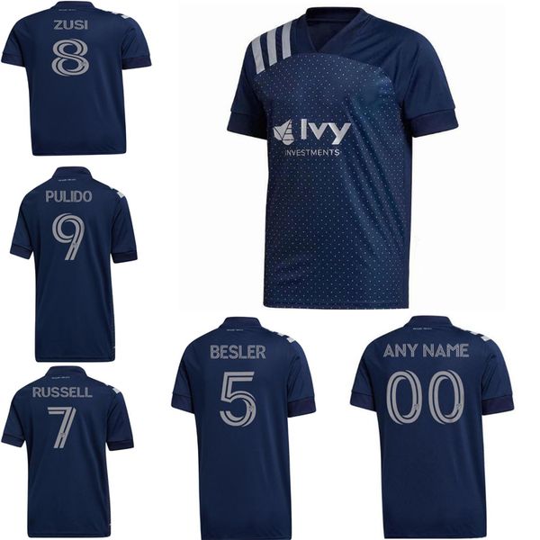 

2020 2021 sporting kansas city soccer jersey20 21 pulido russell football shirt hurtado shelton kansas city kids kit, Black;yellow