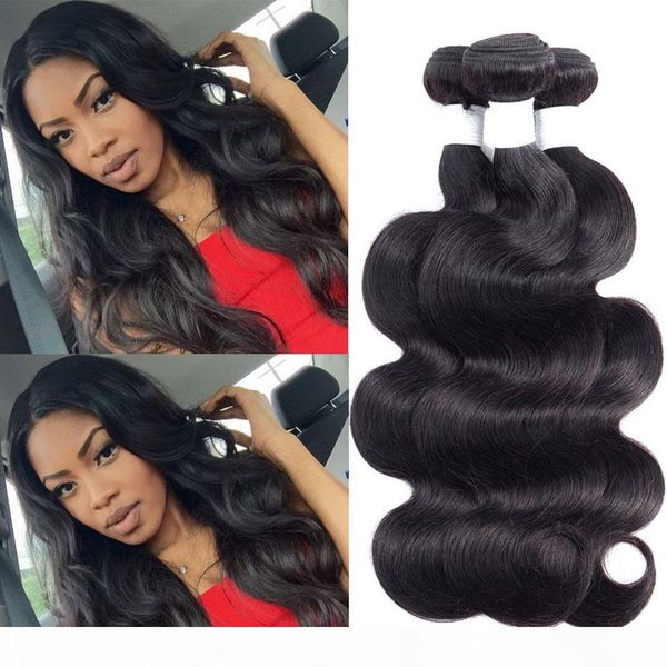 

8a malaysian body wave hair bundles unprocessed brazillian peruvian indian body wave human hair bundles natural color hair extensions, Black