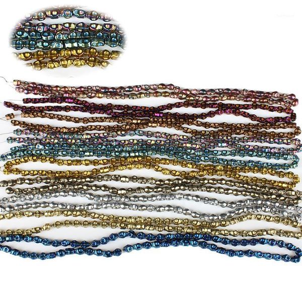 

natural stone hematite 6x8mm electroplated irregular taro-shaped beads fashion jewelry making diy necklace bracelet accessories1