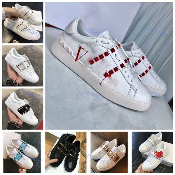 

2021 fashion mens women casual shoes white black women leather comfortable shoes open low sports sneakers size 35-45