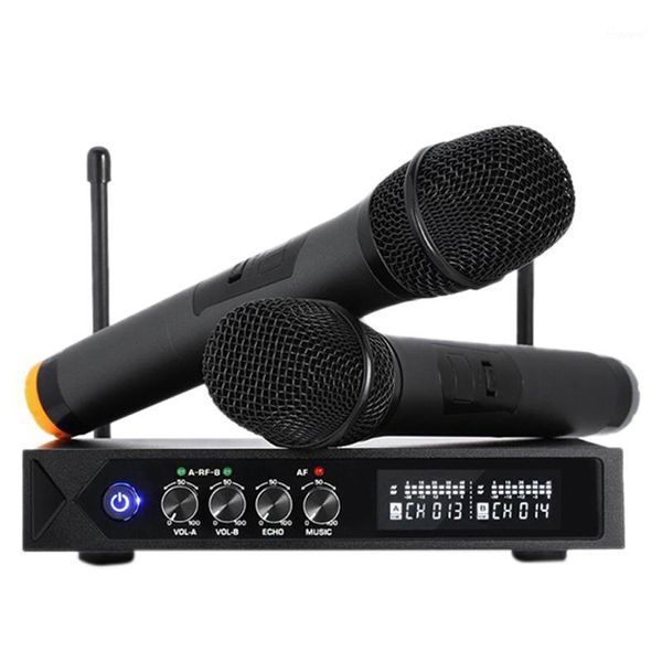 

microphones ktv wireless microphone, one for two with reverb tuning karaoke bluetooth home tv microphone(eu plug)1