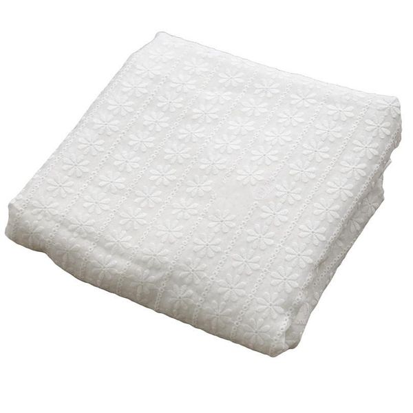 

white embroidered fabric 130cm width 1m/lot lace fabric for dress tshirt sewing craft access jlljzn