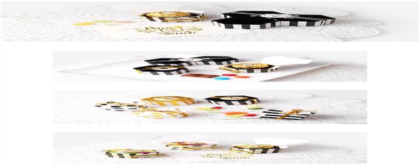 

100шт мини симпатичные прекрасные золотые круглые dot золото полосатые бумажные коробки конфет для душа ребенка подарочная коробка день рожд