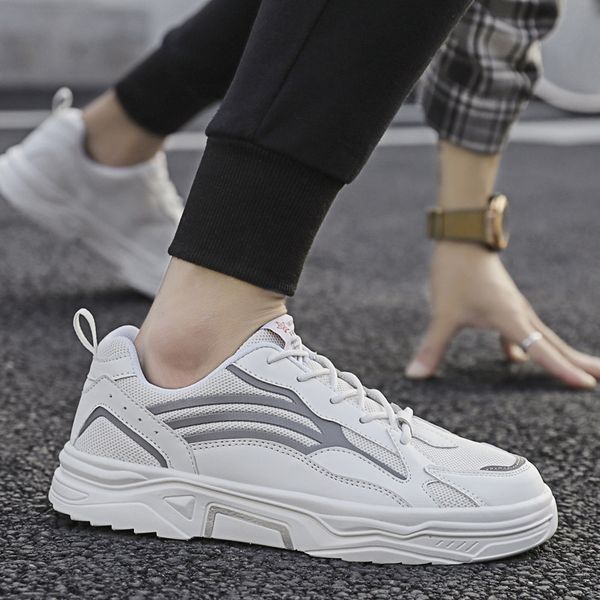 

2020 autumn sports trend versatile new men's casual breathable shoes c1212, Black;white