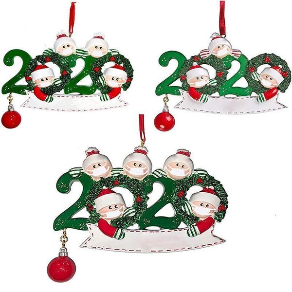 

factory37k2snowman ornaments of personalized family christmas survivor quarantine 3 4 5 with face masks hand sanitized d